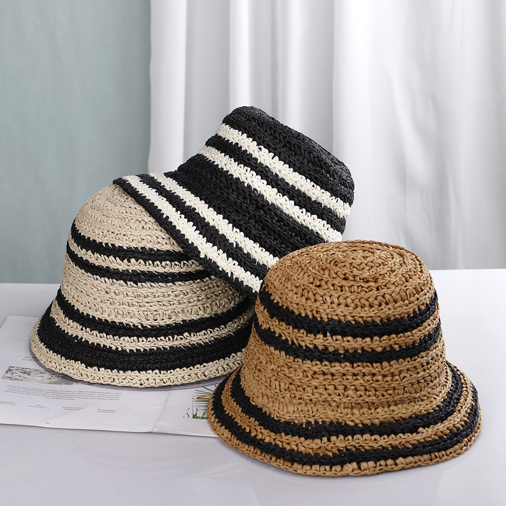 Bucket Hat Straw - 女性のためのビーチハット,籐の日よけ帽,バラ,ラバ,サンバイザー,女の子のためのパナマ,女性のための,2022