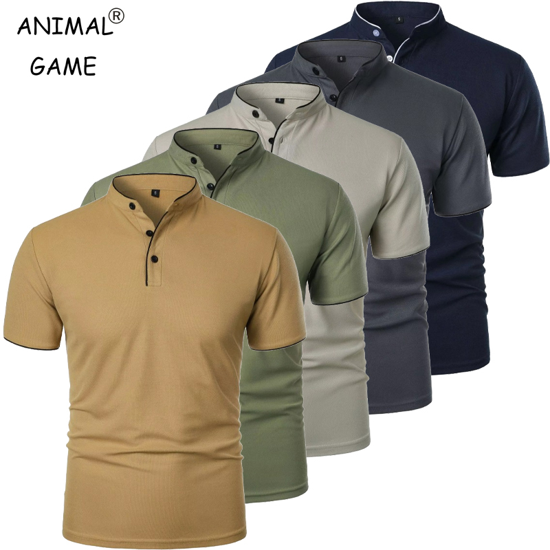 Polo Shirt Pique - 新しいメンズ半袖襟ポロシャツ夏無地カジュアルポロシャツトレンディな通気性ルーズベーシックスプライスオーバーサイズトップ