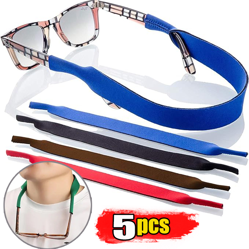 Sunglass Retainer Cord - サングラス、フローティング眼鏡ホルダー、ネオプレン眼鏡ホルダー用の伸縮性バンドストラップベルト、42x2cm、1-5個