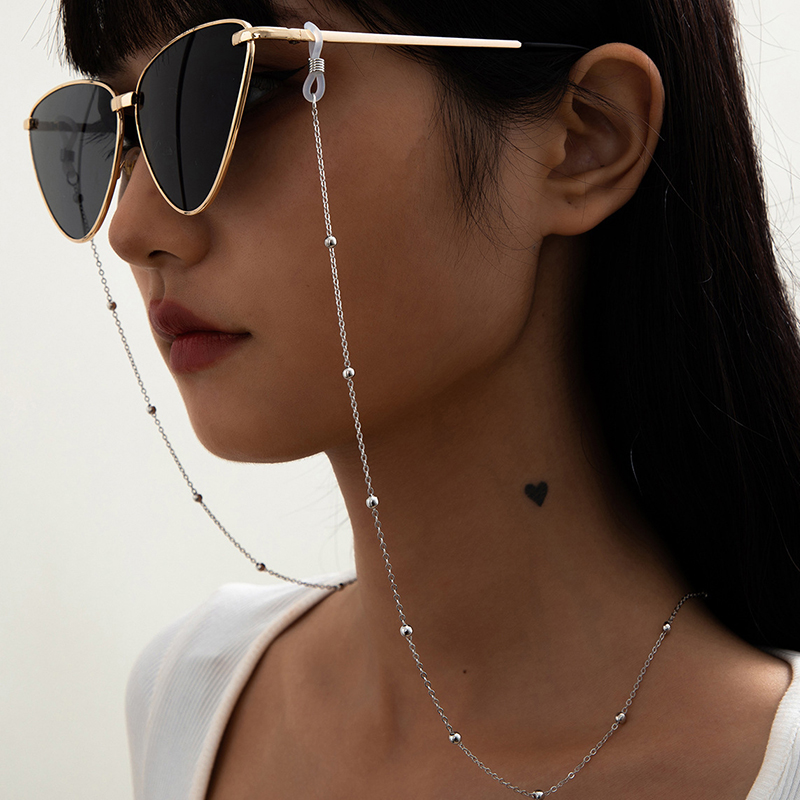 Sunglass Retainer Cord - ファッションメタル多機能メガネビーズメガネチェーンガールサマービーズハングマスクストラップ手作りネックレスサングラスストラップ