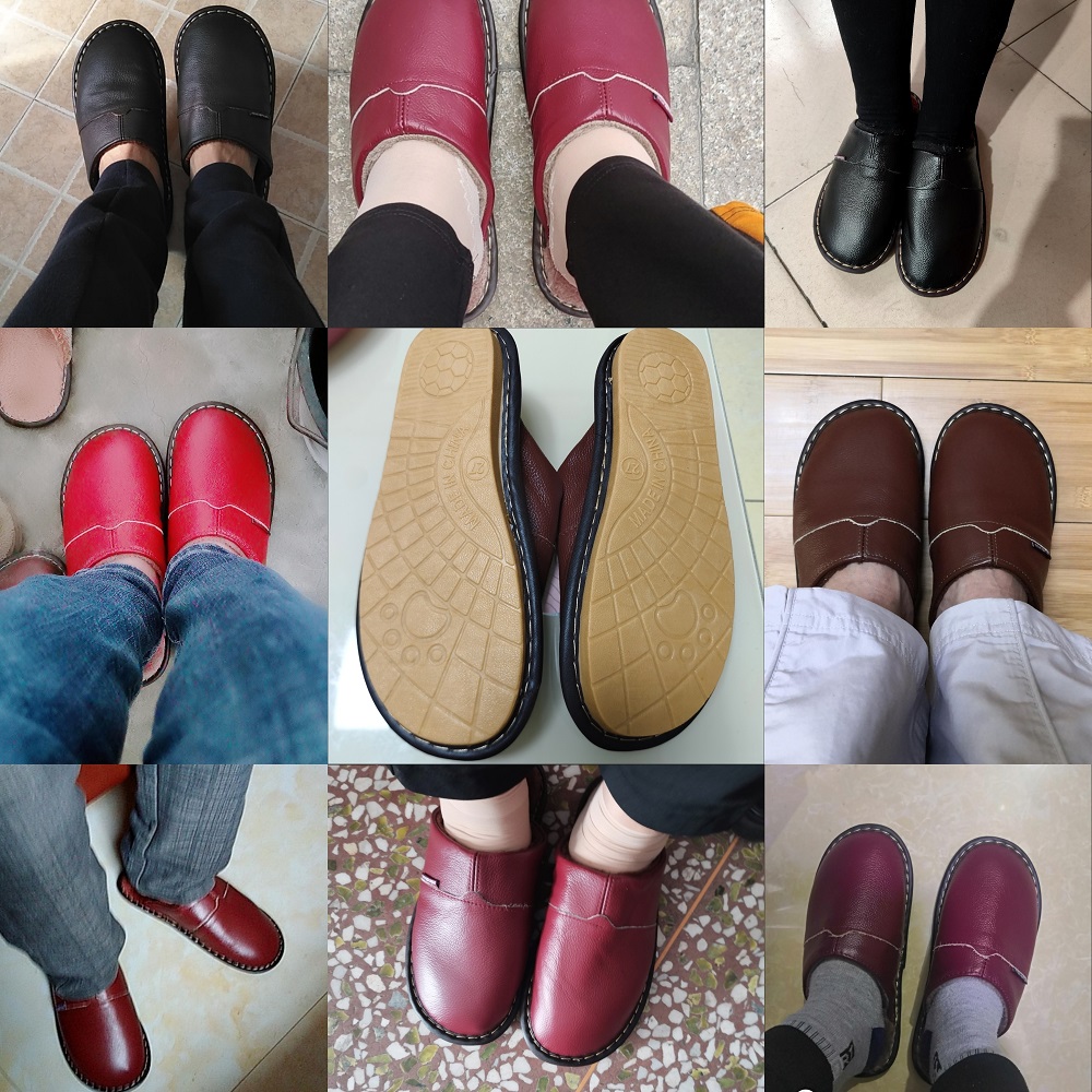 ブランドホームレザースリッパ男性と女性のための手作りステッチ - Flip Flop Leather Men のレビューと価格
