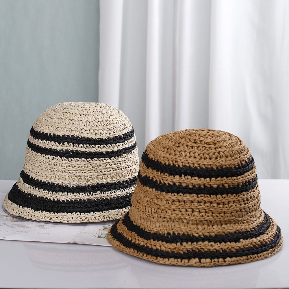 女性のためのビーチハット,籐の日よけ帽,バラ,ラバ,サンバイ - Bucket Hat Straw のレビューと価格