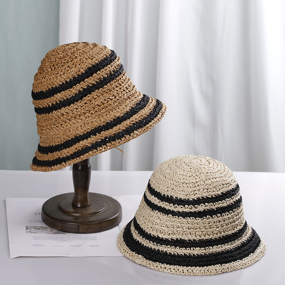 女性のためのビーチハット,籐の日よけ帽,バラ,ラバ,サンバイ - Bucket Hat Straw のレビューと価格
