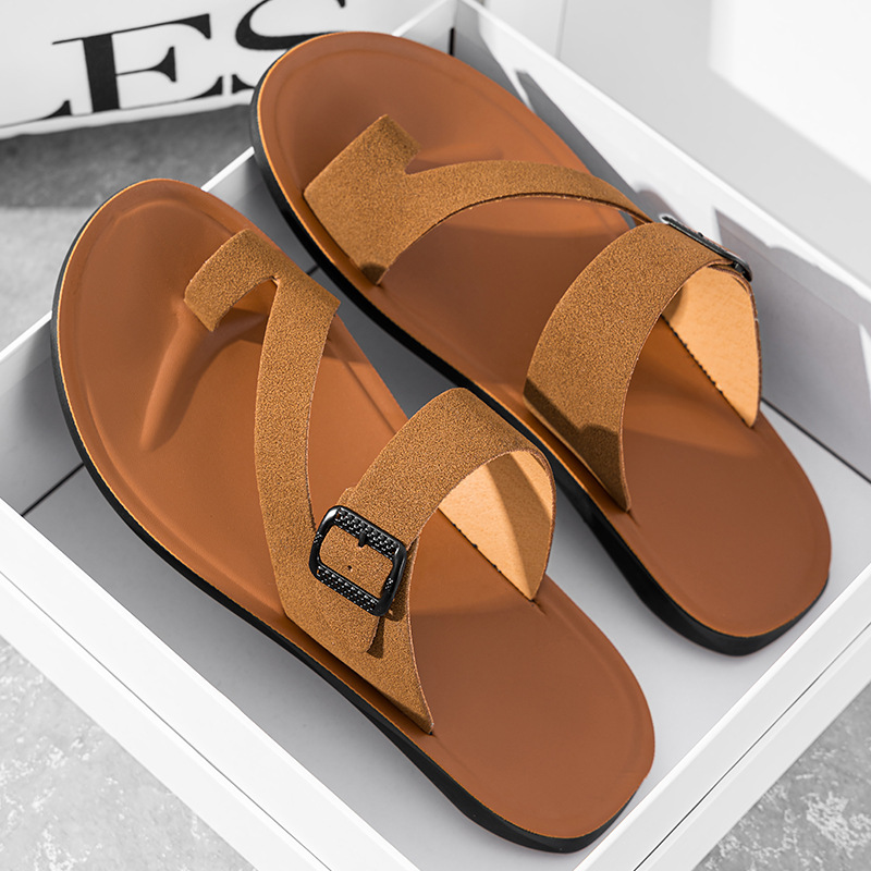 2026年新作 夏用 手作り革製スリッパ トレンドファッショ - Flip Flop Leather Men のレビューと価格