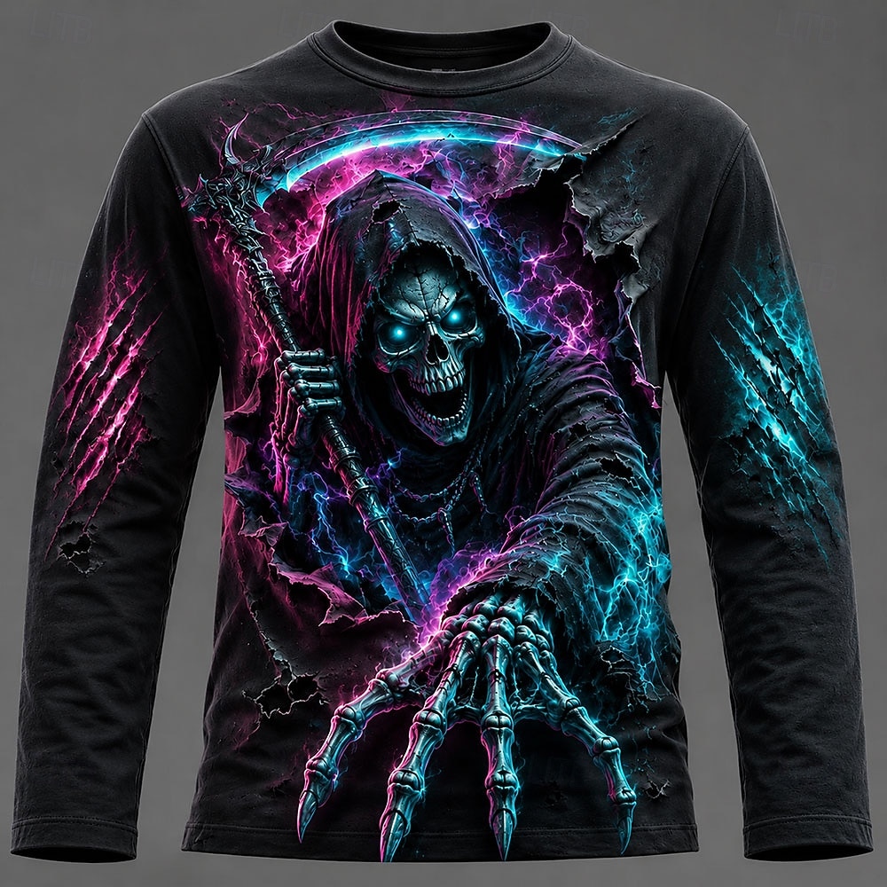 ハロウィン男性 3D グラフィックプリント長袖 Tシャツゴシ - Tee Graphic Print のレビューと価格
