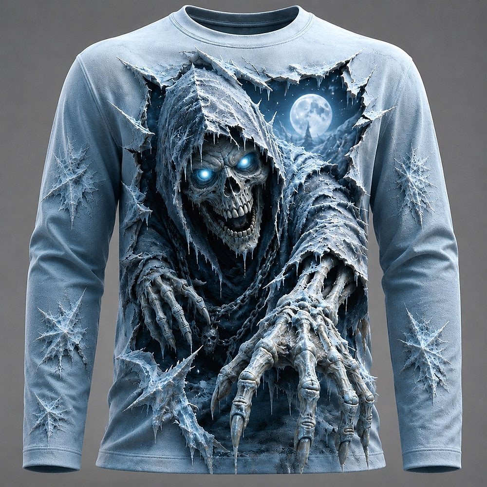 ハロウィン男性 3D グラフィックプリント長袖 Tシャツゴシ - Tee Graphic Print のレビューと価格