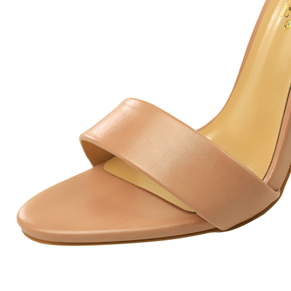 女性黒白簡潔な革 11 センチメートルハイヒールサンダル女性 - Casual Sandal Leather のレビューと価格