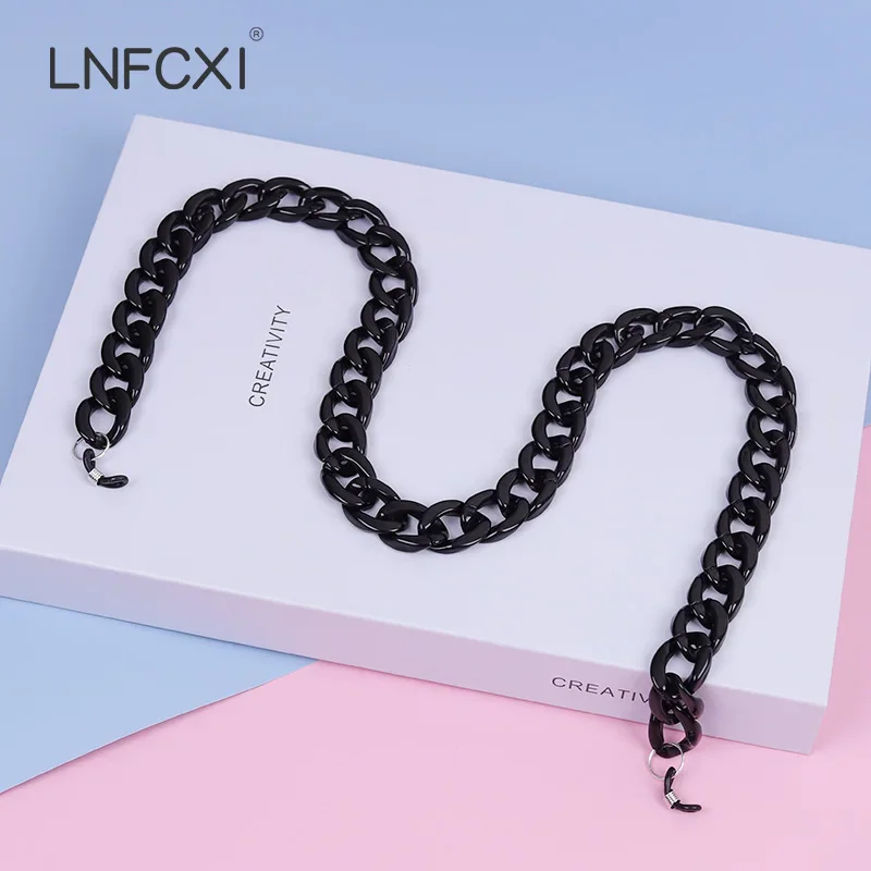 黒のファッションアクリルサングラスチェーン、女性用滑り止めリ - Sunglass Retainer Cord のレビューと価格