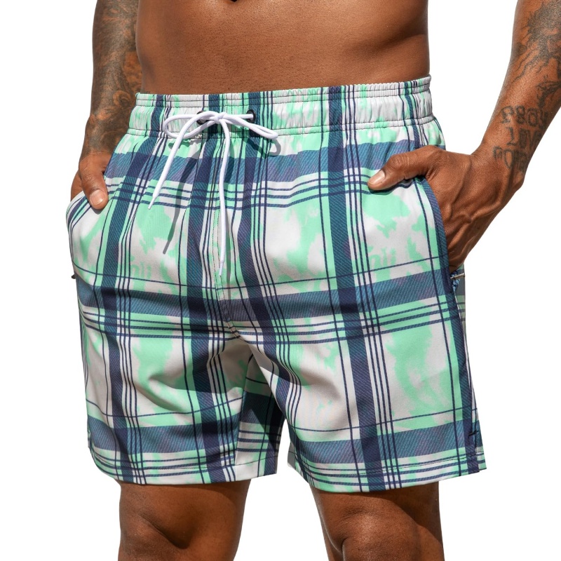 トレンディなオンブルストライプグラフィック水泳パンツ男性用軽 - Trunks Board Surf のレビューと価格