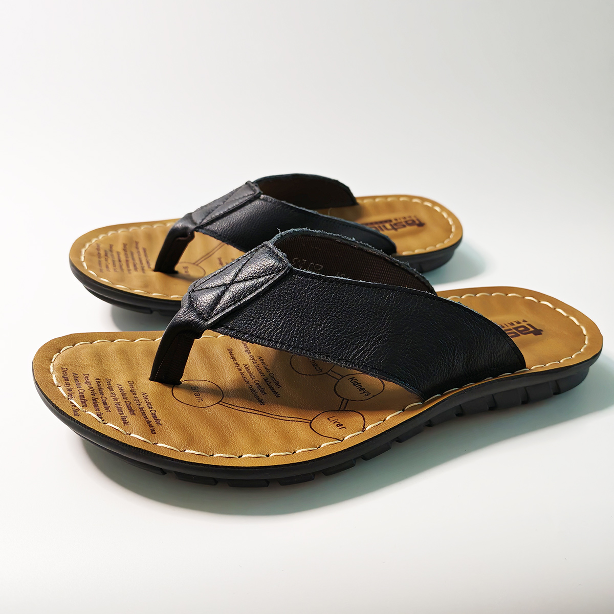 夏の靴男性スリッパ本革メンズフリップフロップフラットメンズサ - Flip Flop Leather Men のレビューと価格
