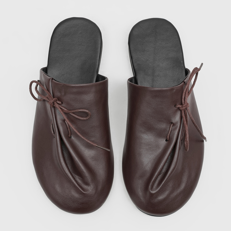 新しくておしゃれで快適なメンズハーフスリッパ、斜めストラップ - Flip Flop Leather Men のレビューと価格