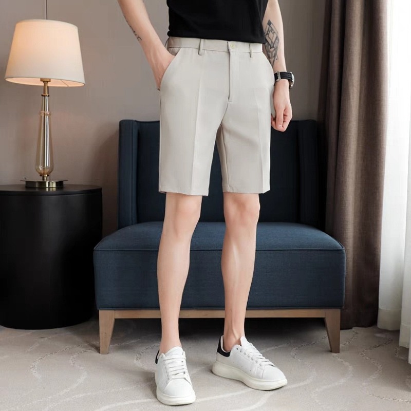 メンズスリムフィットスーツショーツ 夏用 軽量ストレートレッ - Shorts Chino Slim のレビューと価格