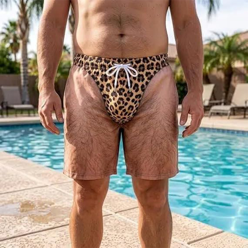 メンズ 面白い ダサい スイムトランクス ノベルティ レオパ - Swim Trunk Quick Dry のレビューと価格