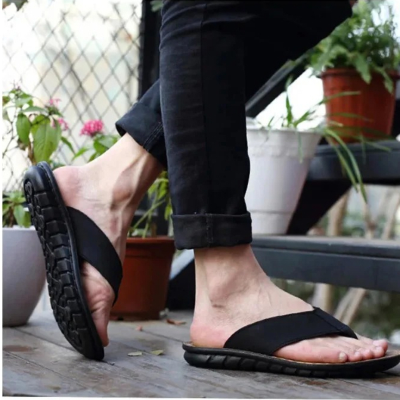 ローマレトロマンスリッパソリッドカラークリップトゥ新しい男性 - Flip Flop Leather Men のレビューと価格
