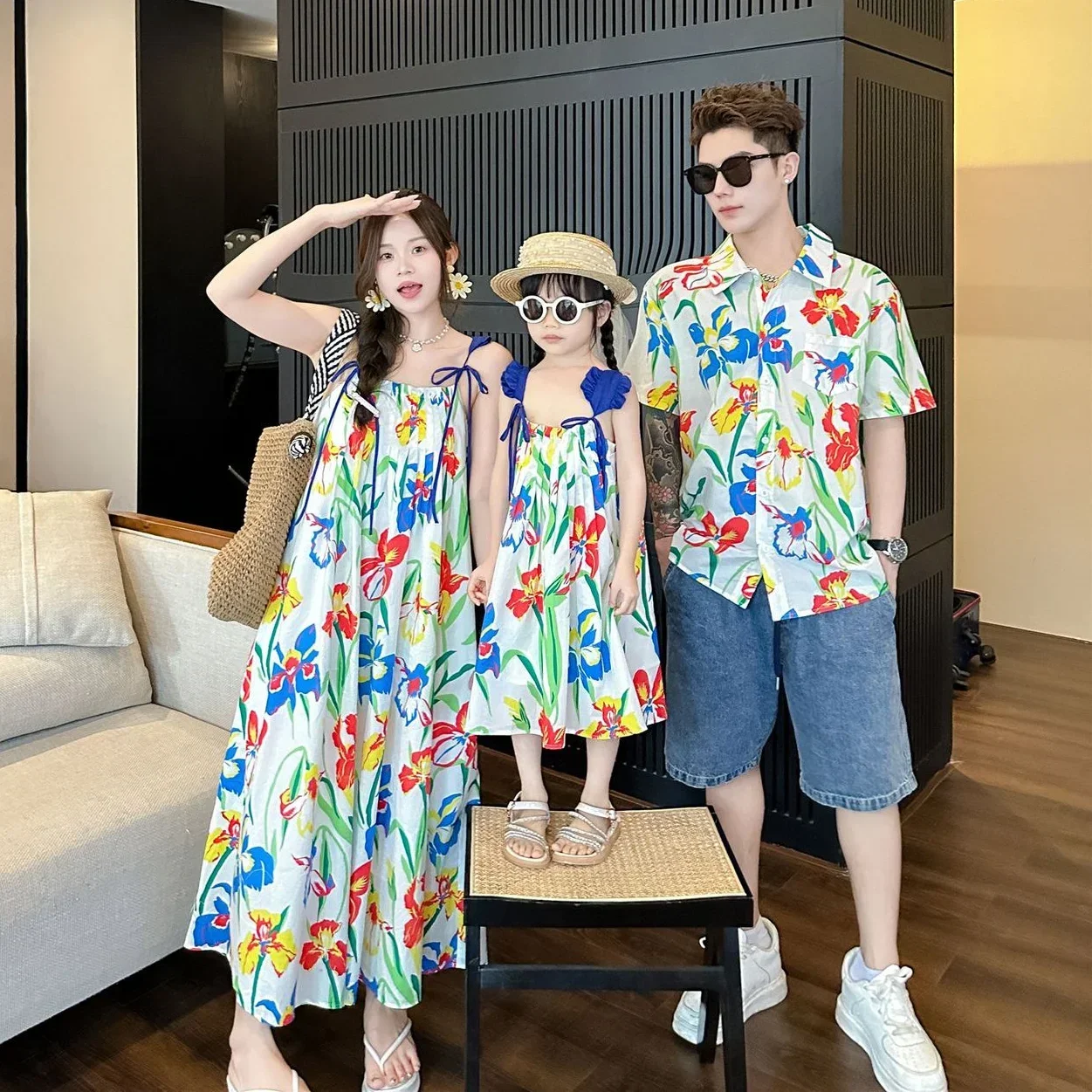 母と娘のための韓国スタイルのドレス,花柄,家族,ビーチ,休暇 - Resort Shirt Floral のレビューと価格