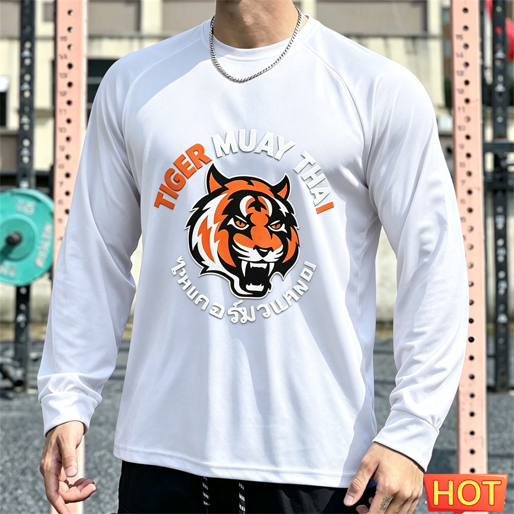 ムエタイ メンズ 長袖Tシャツ 秋用 メンズ コットンTシャ - Tee Graphic Print のレビューと価格
