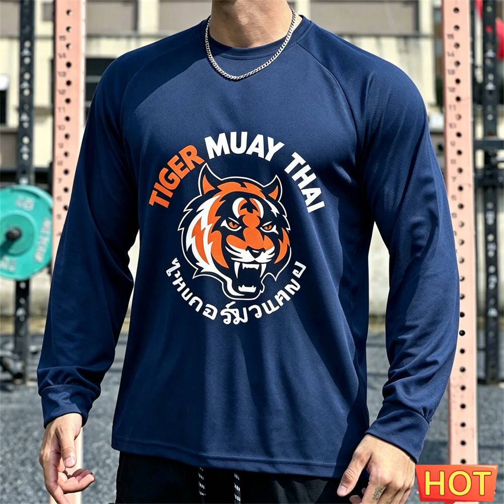 ムエタイ メンズ 長袖Tシャツ 秋用 メンズ コットンTシャ - Tee Graphic Print のレビューと価格